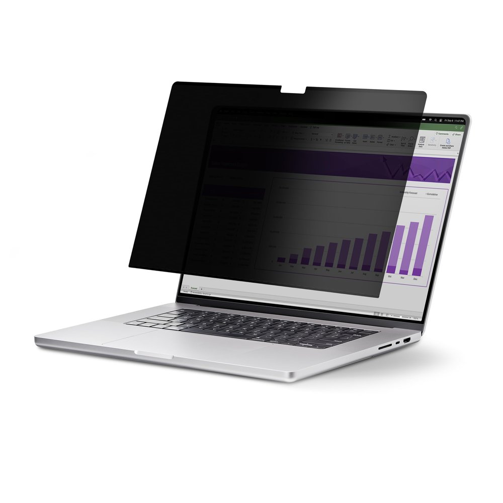 StarTech.com 17-inch 16:10 Flip-Up Privacy Screen with Touch, Laptop Security Shield, Anti-Glare Blue Light Filter