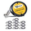 StarTech.com 10-Pack Dual-Access Laptop Lock, 6.6ft (2m) Keyed Alike and Combination Security Cable Lock for K-Slot Devices, TAA view 1