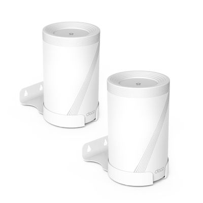 Bangcheer Wall Mount for TP-Link Deco BE63/ BE65/BE67/BE68/BE10000/BE11000/BE14000 Mesh Wi-Fi 7 System, Saving Space Aluminum Alloy Wall Hanging Bracket Holder with Cable Storage Rack (White-2Pack)