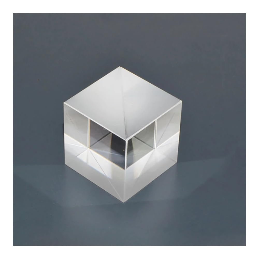 ZTBH Microscope Accessories Kit Optical Glass Cube Dichroic Dispersion Beam Splitter Prism Splitting Ratio 50:50 fit for Spectrometer Experiment Prisma Microscope Slides(25.4x25.4x25.4mm)