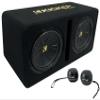 Audiosavings Bundle: Kicker 50DCWC122 CompC Dual 12" Subwoofers in Vented Sub Enclosure Bundled with Pair Rockville RPB3-BLACK Handheld Wireless Linking Portable Bluetooth Speakers (2 Items) view 1