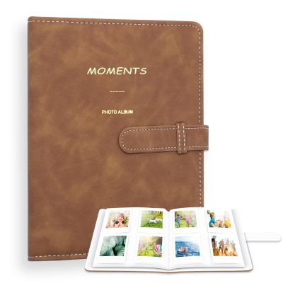 Ablus 256 Pockets Photo Album for Polaroid SnapTouch Zip Mint Cameras Printers, for Instax Mini 11 12 9 8+ 8 LiPlay Instant Camera Film, Mini Link SP-1 Printer (Brown)