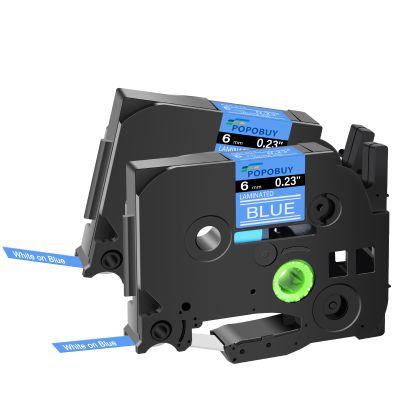 POPOBUY TZ TZe 6mm 0.23 inch Laminated Tape Compatible for Brother P Touch TZ515 TZ-515 TZe-515 TZe515 Label Tape for Brother PTD210 PTH110 PTD200 PTD400AD Label Maker, 2 Pack White on Blue