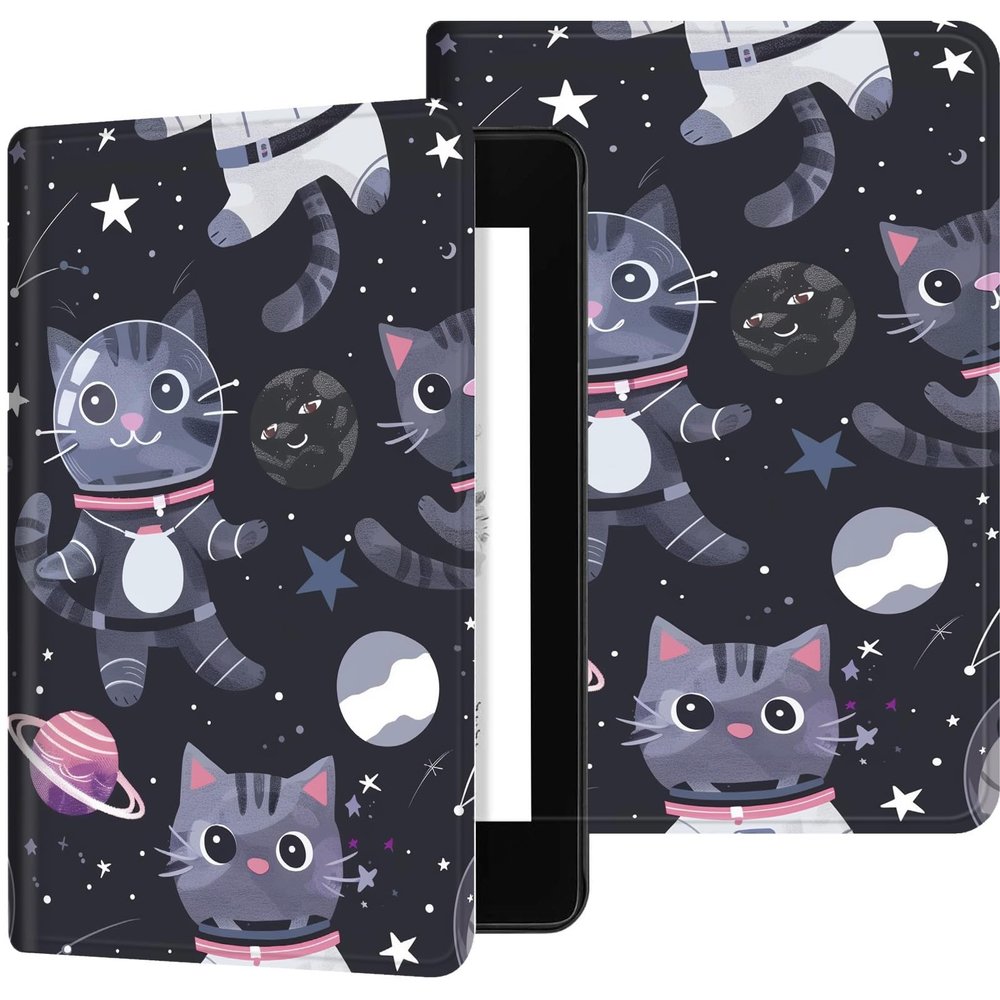 for Kindle 10th Generation 2019 Case, Slim PU Leather Kindle Cover 10th Generation, Adjustable Stand with Auto Sleep/Wake Smart Cover (Not fit Kindle Oasis or Kindle 2022), Galactic Cat