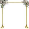 8.2FT Adjustable Backdrop Stand Kit - Square Wedding Arch & Balloon Arch for Photo Booth Background, Baby Shower, Birthday Party Decorations (Portable Frame) (Gold,8.2X 8FT) view 1