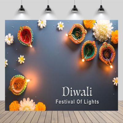 CHNYWORK 8x6ft Happy Diwali Backdrop Asia Indian Diwali Festival of Light Traditional Colorful Candles Background India Diwali Party Festival of Light Decorations Photo Booth Props