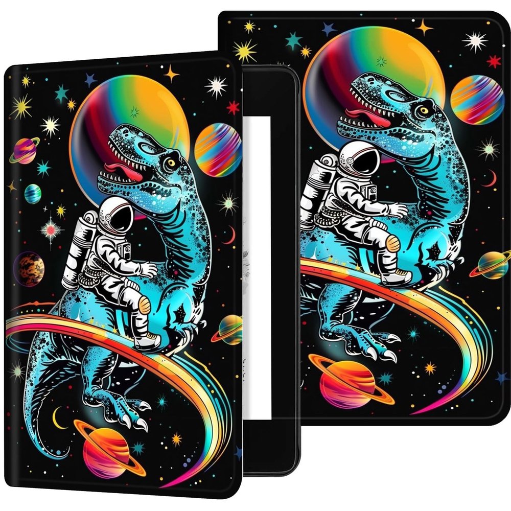 Case for 6" Kindle Paperwhite (10th Generation,2018 Release),PU Leather Kindle Paperwhite 2018 Case, Adjustable Stand with Auto Sleep/Wake Kindle Paperwhite 10th Generation Case, Astronaut Dinosaur