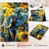 Case for 6" Kindle Paperwhite (10th Generation,2018 Release),PU Leather Kindle Paperwhite 2018 Case, Adjustable Stand with Auto Sleep/Wake Kindle Paperwhite 10th Generation Case, Elephant Sunflowers view 3