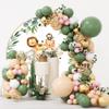 OERJU Safari Round Backdrop Cover Jungle Safari Baby Shower Round Backdrop Safari Animals Truck Theme Birthday Baby Shower Party Decoration Photography Background Kids Boy Arch Photo Booth Props 7.5ft view 4