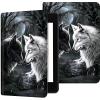 Case for 6" All-New Kindle (11th Generation, 2022 Release),Slim PU Leather Kindle 2022 E-Reader Adjustable Stand with Auto Sleep/Wake Smart Cover for Amazon Kindle Case 6 inch,White Black Wolf view 1