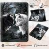 Case for 6" All-New Kindle (11th Generation, 2022 Release),Slim PU Leather Kindle 2022 E-Reader Adjustable Stand with Auto Sleep/Wake Smart Cover for Amazon Kindle Case 6 inch,White Black Wolf view 3
