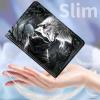 Case for 6" All-New Kindle (11th Generation, 2022 Release),Slim PU Leather Kindle 2022 E-Reader Adjustable Stand with Auto Sleep/Wake Smart Cover for Amazon Kindle Case 6 inch,White Black Wolf view 4