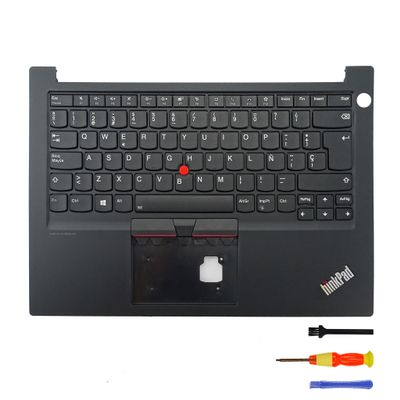 Backlit Replacement Keyboard with C Cover(Palmrest) for Lenovo Thinkpad E14 Gen2/3/4(Not for E14 Gen1,Espaol/Spanish, Backlit)