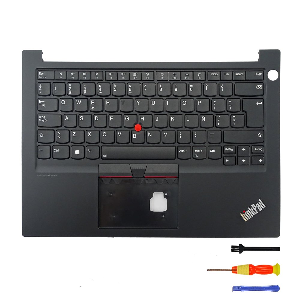 Backlit Replacement Keyboard with C Cover(Palmrest) for Lenovo Thinkpad E14 Gen2/3/4(Not for E14 Gen1,Espaol/Spanish, Backlit)