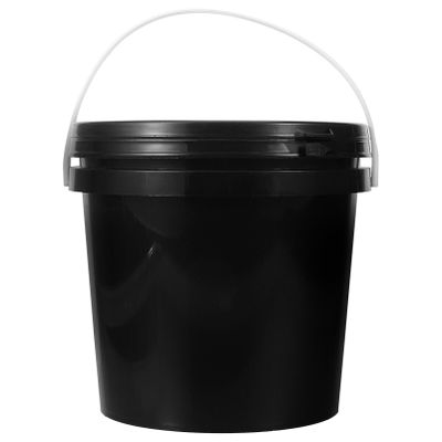 Housoutil Black Light-Proof Paint Bucket Lid Square Plastic Paint Pail for Storage Easy Handle