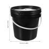 Housoutil Black Light-Proof Paint Bucket Lid Square Plastic Paint Pail for Storage Easy Handle view 2