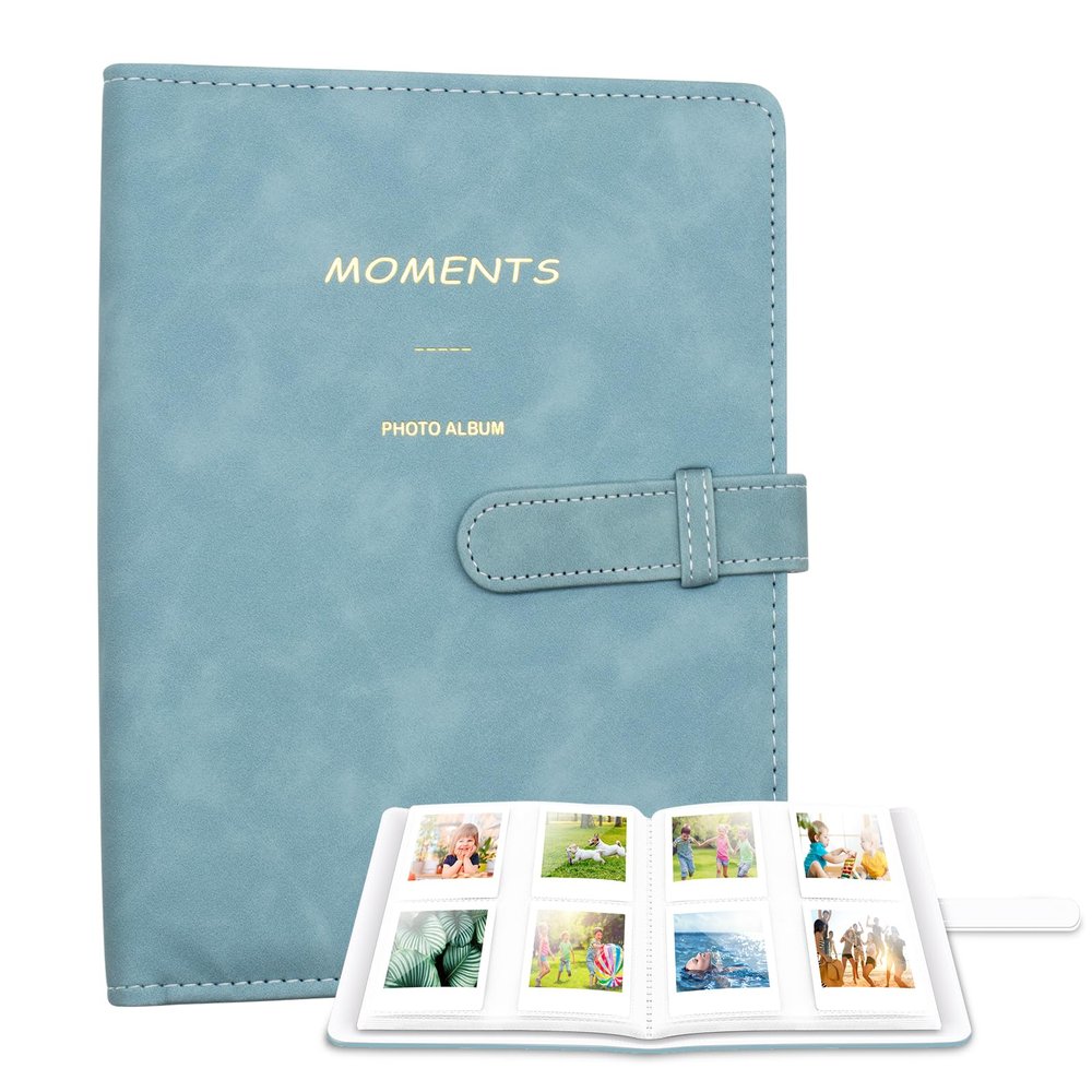 Ablus 256 Pockets Photo Album for Polaroid SnapTouch Zip Mint Cameras Printers, for Instax Mini 11 12 9 8+ 8 LiPlay Instant Camera Film, Mini Link SP-1 Printer (Blue)
