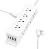 40W Fast Charging Under Desk Power Strip,12 Outlet Mountable Power Strip with 4 USB,1200J Surge Protection,10FT Flat Extension Cord view 1