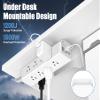 40W Fast Charging Under Desk Power Strip,12 Outlet Mountable Power Strip with 4 USB,1200J Surge Protection,10FT Flat Extension Cord view 3