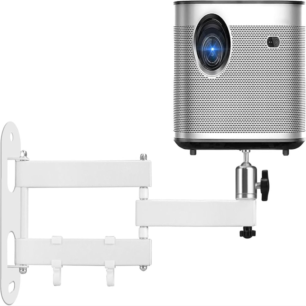 2-Be-Best Projector Wall Mount 14" Foldable Arm Mount Universal Projector Mounts Adjustable Bracket 1/4" M4 M6 Screw Size Quality Cold-Rolled Steel Upgraded White