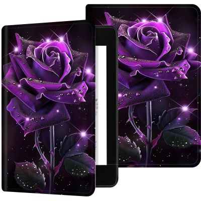 Case for 6" Kindle Paperwhite (10th Generation,2018 Release),PU Leather Kindle Paperwhite 2018 Case, Adjustable Stand with Auto Sleep/Wake Kindle Paperwhite 10th Generation Case, Purple Rose
