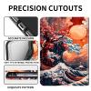 Case for 6" All-New Kindle (11th Generation, 2022 Release),Slim PU Leather Kindle 2022 E-Reader Adjustable Stand with Auto Sleep/Wake Smart Cover for Amazon Kindle Case 6 inch,Cherry Blossom Sea view 2