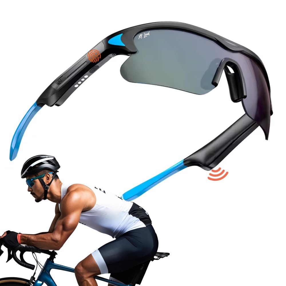 2026 AI Glasses Cycling Multi-Sports Bluetooth Smart Glasses ChatGPT-Gemini 7H Run Speakers Mic 50 Lang 99% Accuracy IPX4 UV Anti-Blue Light Noise Reduction Siri Android Voice Assistant & TouchCtrl