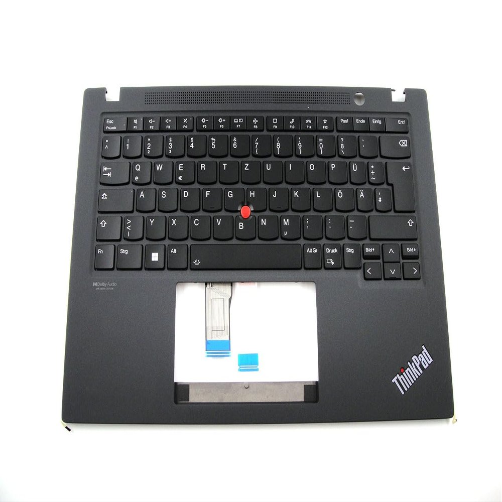 Bayjebu Parts for Lenovo ThinkPad T14s Gen 3 Palmrest Keybaord Bezel German Backlit 14.0 inch Black 5M11H27376