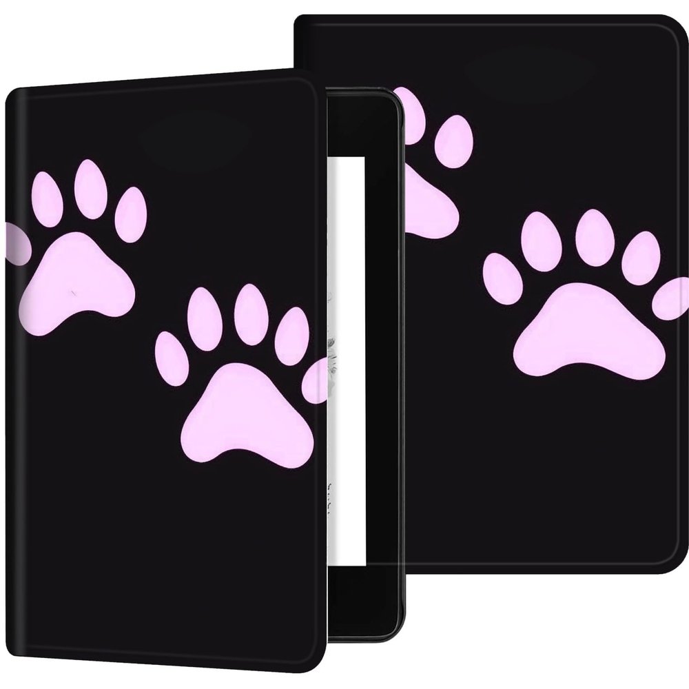 for Kindle 10th Generation 2019 Case, Slim PU Leather Kindle Cover 10th Generation, Adjustable Stand with Auto Sleep/Wake Smart Cover (Not fit Kindle Oasis or Kindle 2022), Pink Dog Paws
