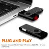 4GB USB Flash Drive, AreTop 1 Pack USB 2.0 Thumb Drives Memory Stick Swivel Jump Drive for Home & Office Use (1 Pack 4GB, Black) view 2