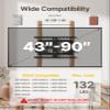 monTEK Ultra Slim TV Wall Mount for 43-90 Inch TVs | 1.1" Thin Low Profile Full Motion Bracket | Dual Swivel Articulating Arms with Tilt | Max VESA 600x400mm | Holds 132lbs | Fits 16"/18" Studs view 2