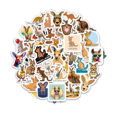 100Pcs Kangaroo Stickers for Water Bottle and Laptop - Kangaroo Party Supplies & Decorations, Waterproof Vinyl Decals, Cute Animal and Wildlife Stickers, Gifts for Women & Men
