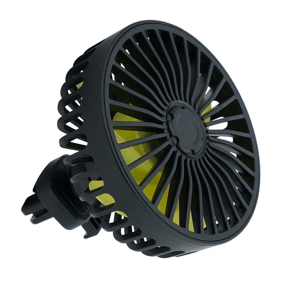 KACEPAR Car Fan with Breathing Light, Mini Car Summer Air Fan, 360 Rotation Adjustable with 3 Speed USB Charging, Portable Auto Cooling Cooler Fan - Black