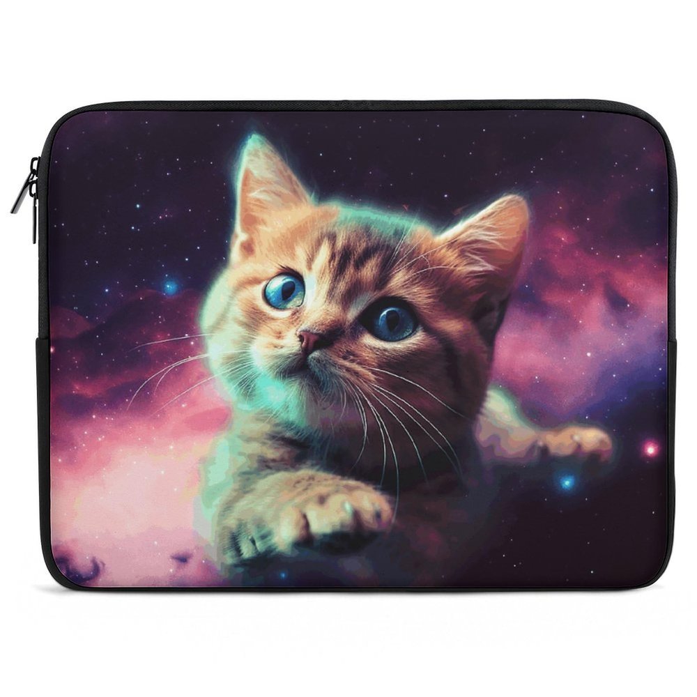 15inch Laptop Sleeve Bag Galaxy Cat Baby Laptop Bag Shockproof Computer Carrying Cover Slim Briefcase Handbag