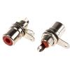 Red Colored Chassis Mount RCA Socket Straight Nickel Plated Contacts, Pack of 1, MFR: 411081 view 1