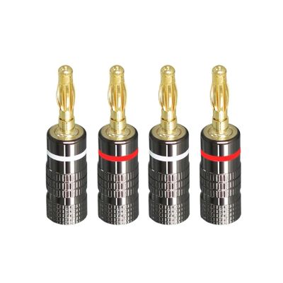 24K Gold Plated Speaker Banana Plugs Open Screw Type Audio Banana Connector