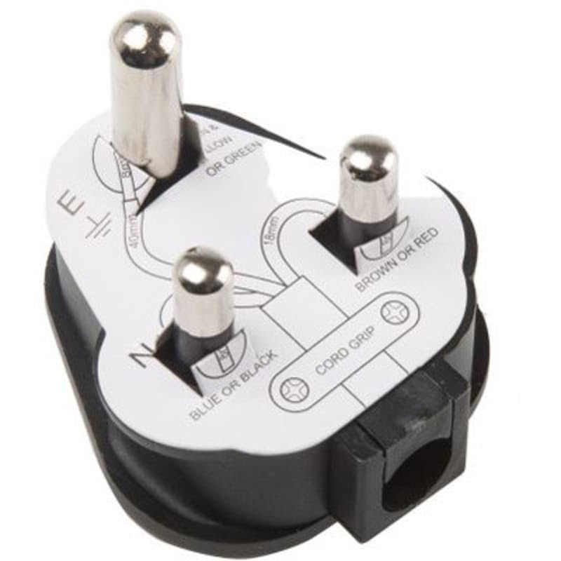 Type D/M 15A UK Plug Cable Mount 250 Vac, Pack of 1, MFR: 2963717
