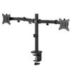 H&A Dual Monitor Desk Mount, Heavy Duty Fully Adjustable tilt and Swivel Arm Steel Stand, Holds 2 Computer Screens up to 32 inches and Max 20 lbs Each, VESA 75x75 and 100x100 C-clamp & Grommet, Black view 1
