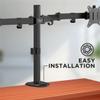 H&A Dual Monitor Desk Mount, Heavy Duty Fully Adjustable tilt and Swivel Arm Steel Stand, Holds 2 Computer Screens up to 32 inches and Max 20 lbs Each, VESA 75x75 and 100x100 C-clamp & Grommet, Black view 4