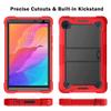 YOUULAR Tablet Computer Case for Huawei MatePad T8 8 inch Cover with Built-in Stand for Heavy Duty Military Grade Shockproof Hard Hybrid,Black+red view 2