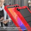 YOUULAR Tablet Computer Case for Huawei MatePad T8 8 inch Cover with Built-in Stand for Heavy Duty Military Grade Shockproof Hard Hybrid,Black+red view 3