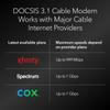 NETGEAR Nighthawk Modem Router Combo (CAX30) DOCSIS 3.1 Cable Modem and WiFi 6 Router - AX2700 2.7 Gbps - Compatible with Xfinity, Spectrum, Cox, and More - Gigabit Wireless Internet view 4