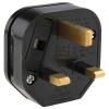 Black UK Power Plug 13A 250VAC Thermoplastic BS1363 with 13A Fuse Cable Mount, Pack of 5, MFR: 854396 view 1