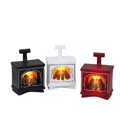 KREZMHLD 3 Pcs LED Miniature Luminous Fireplace Lights, Home Interior Decoration Ornament, Doll Furniture, Black, Red, White