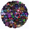 100 Pcs Cool Neon Stickers,Water Bottle Stickers, Sticker Pack for Kids Adults Teens, Waterproof Vinyl Stickers, Stickers for Laptop, Water Bottle, Guitar, Skateboard, Luggage, Phone (Cool Neon-01) view 1