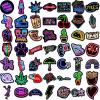 100 Pcs Cool Neon Stickers,Water Bottle Stickers, Sticker Pack for Kids Adults Teens, Waterproof Vinyl Stickers, Stickers for Laptop, Water Bottle, Guitar, Skateboard, Luggage, Phone (Cool Neon-01) view 2