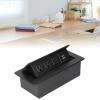 AC125V 10A Recessed Power Socket with Two USB Ports Slow Opening Waterproof Modern Recessed Power Strip Desk Outlet Plug in 3 Outlets for Home Office(26.5cm/10.43in) view 3