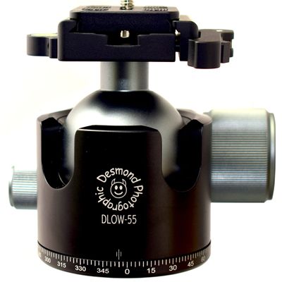 Desmond DLOW-55LV 55mm Low Profile Ball Head w Lever Release Clamp Compatible with Arca QR Plates