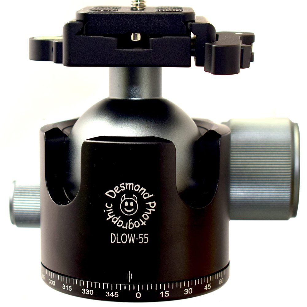 Desmond DLOW-55LV 55mm Low Profile Ball Head w Lever Release Clamp Compatible with Arca QR Plates