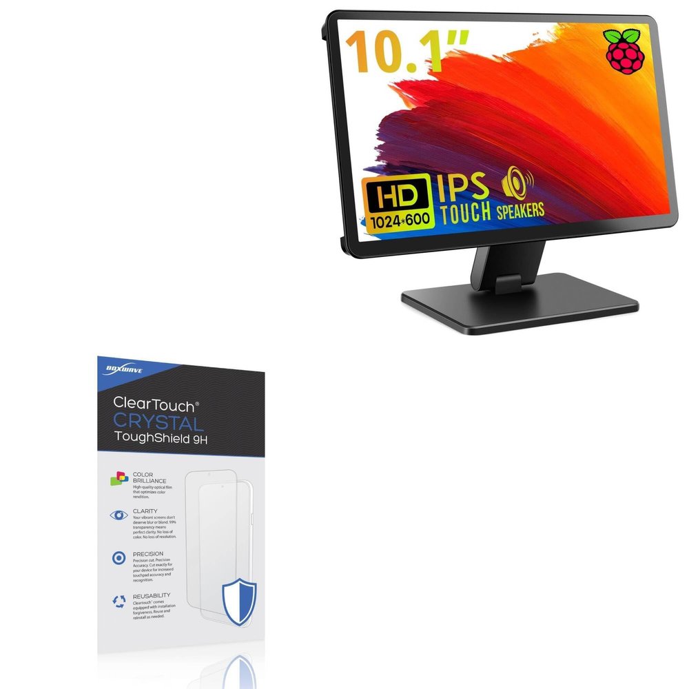 BoxWave Screen Protector Compatible with ROADOM Raspberry Pi Screen Touchscreen Monitor (10.1 in) - ClearTouch Crystal ToughShield 9H (2-Pack), Clear 9H Tough Flexible Film Screen Protector